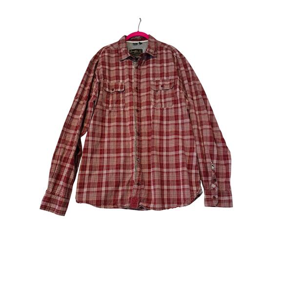 Buffalo DAVID BITTON Shirt Men's Size XL Button Down Red Plaid Western Cotton - Picture 1 of 8